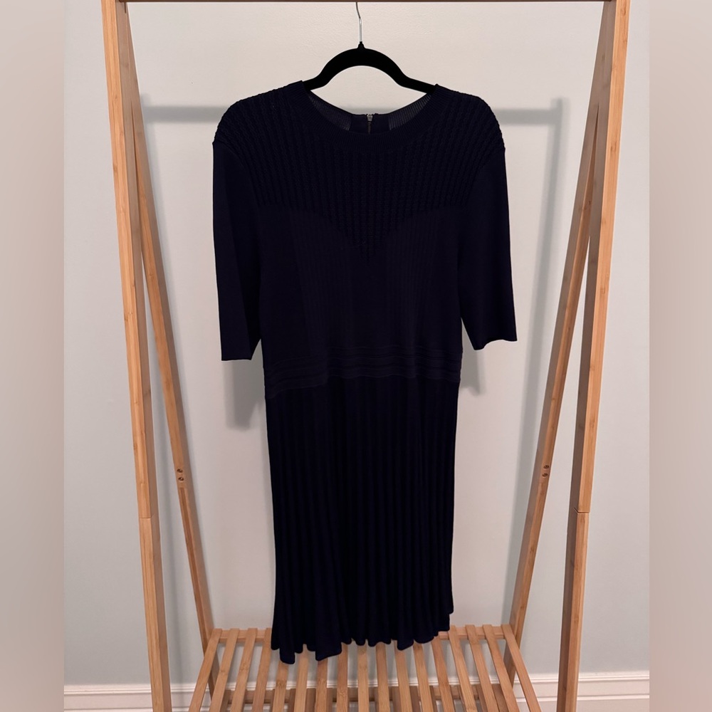 Ted Baker Navy Textured Midi Dress